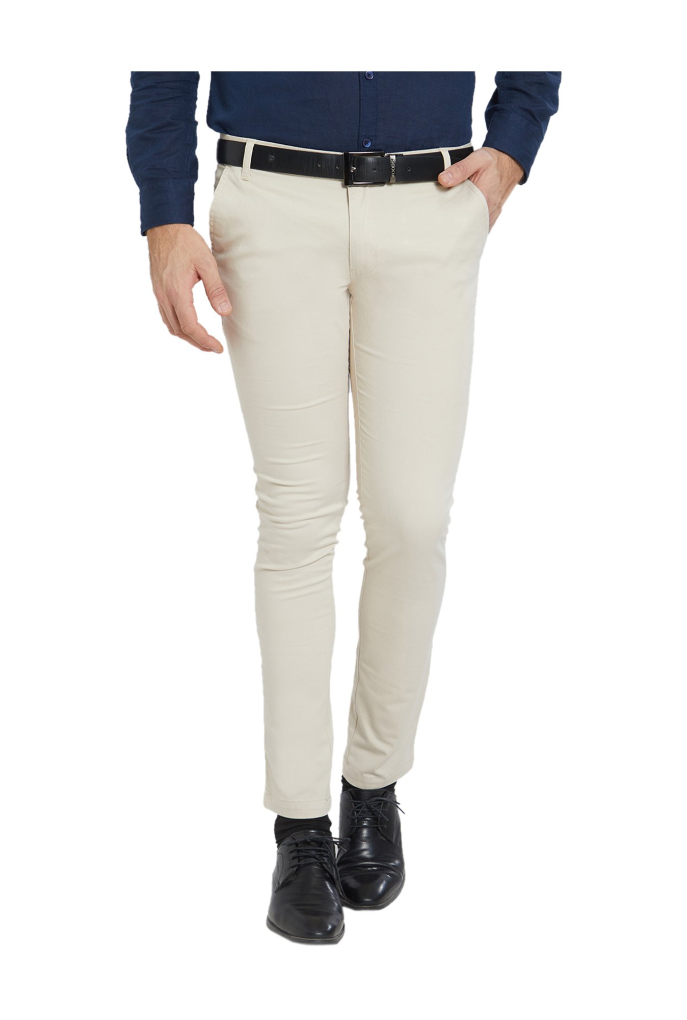 cream slim fit chinos