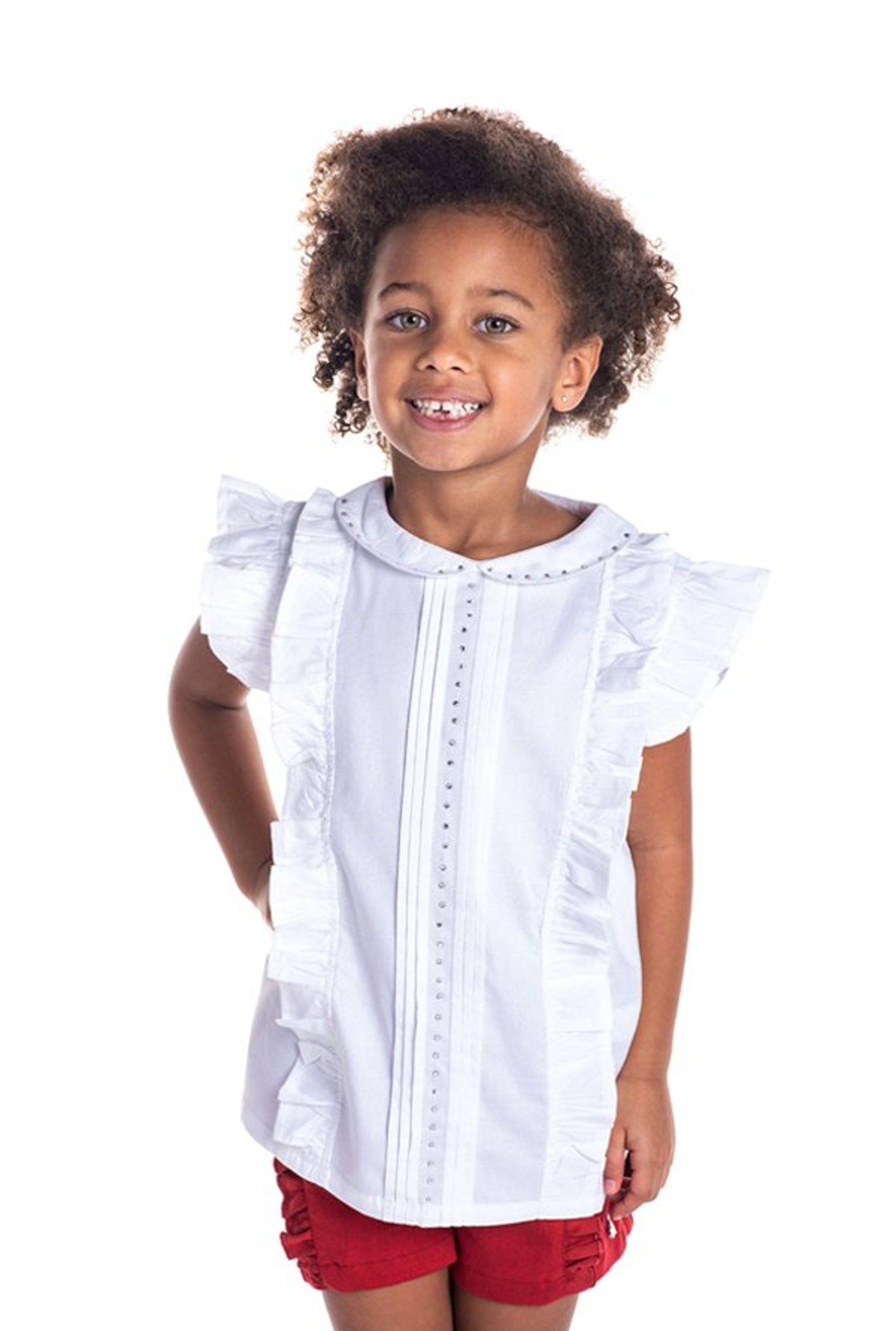 Buy Cherry Crumble California Kids White Cotton Top For Girls