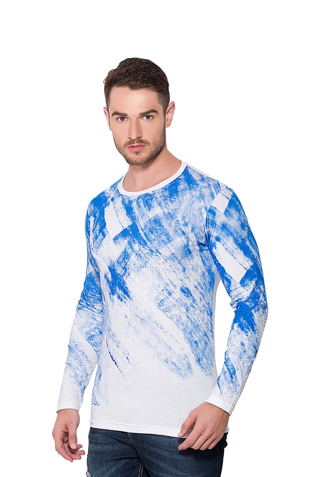 Buy Blue & White Tshirts for Men by Campus Sutra Online