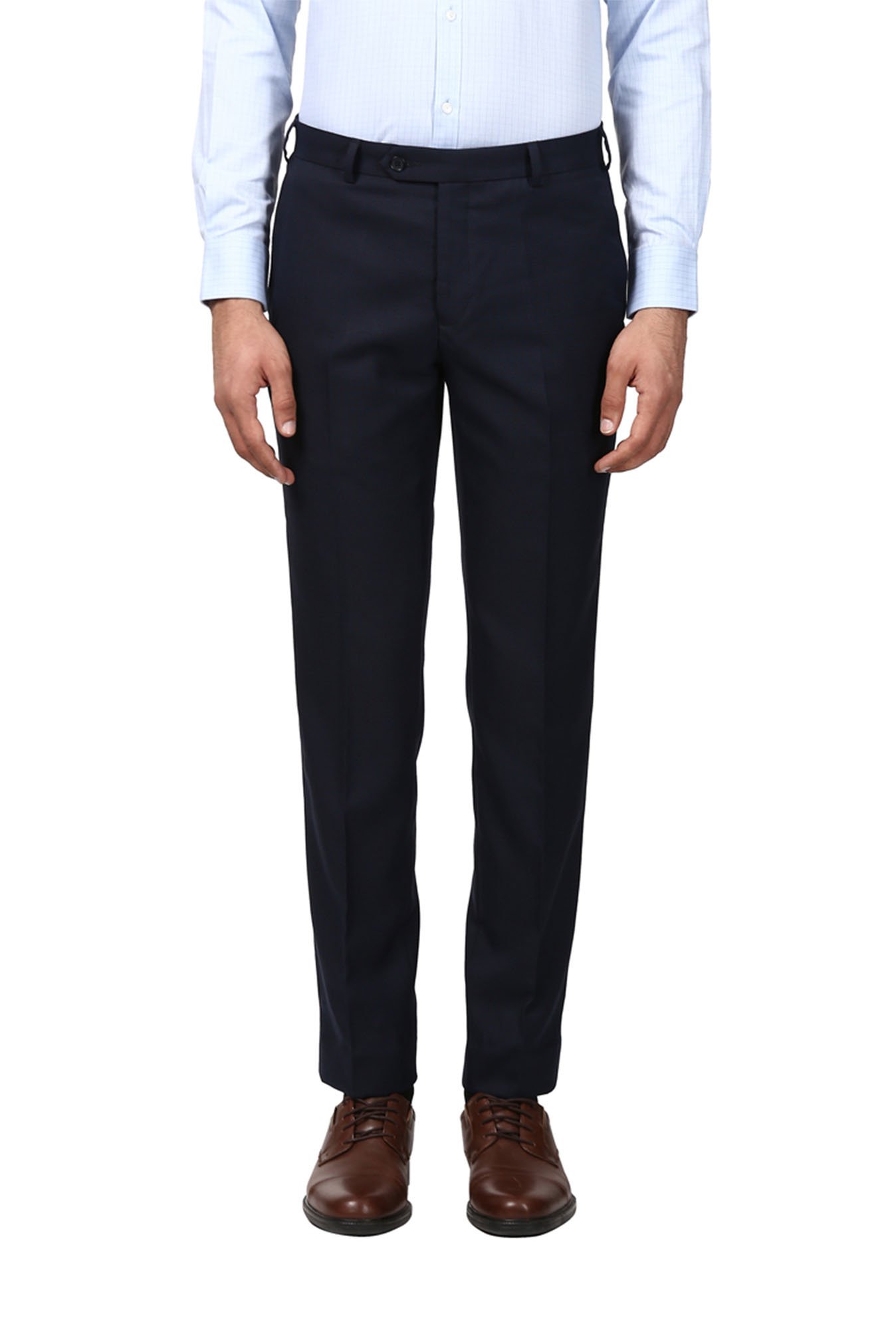 Buy Raymond Blue Regular Fit Checks Trousers for Mens Online @ Tata CLiQ