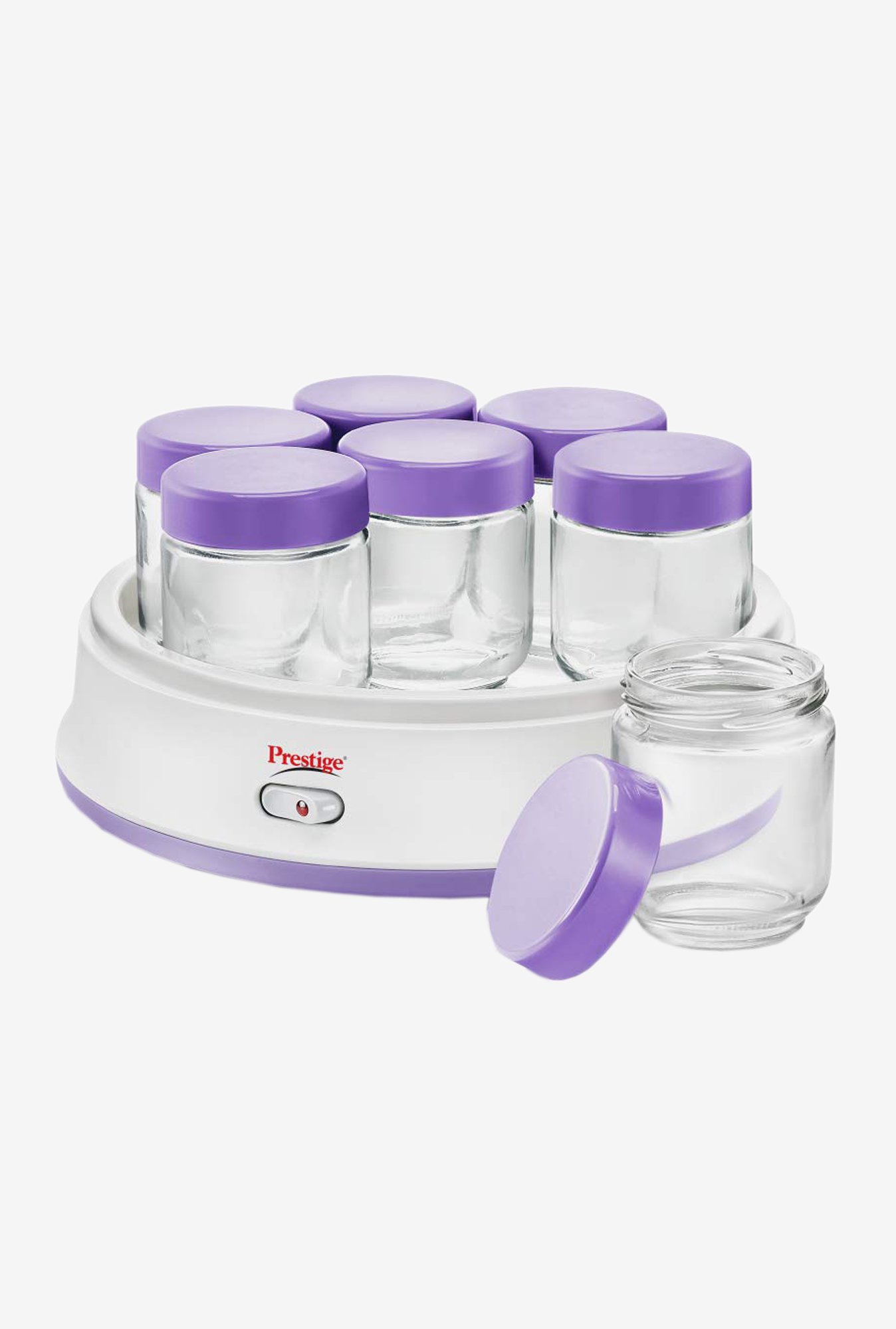 Prestige PYM 01 41037 7 Jars Yogurt Maker (White/Purple)Prestige