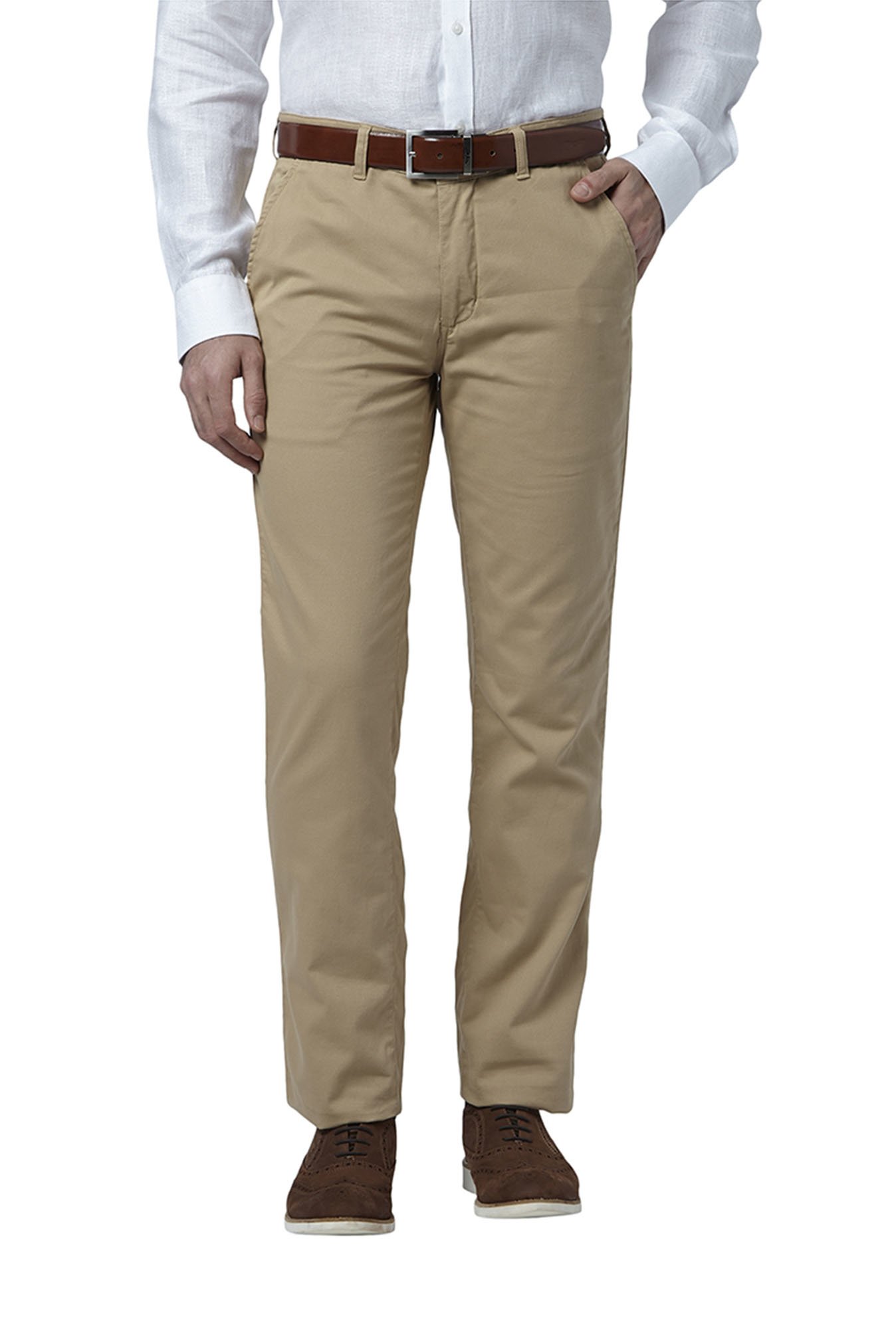 Buy ALLEN SOLLY Green Cotton Blend Regular Fit Mens Trousers  Shoppers Stop