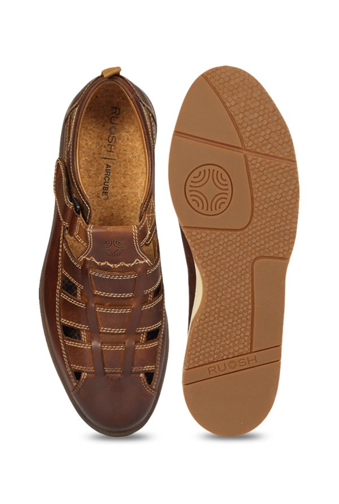 Buy Ruosh Aircube Brown Fisherman Sandals for Men at Best Price