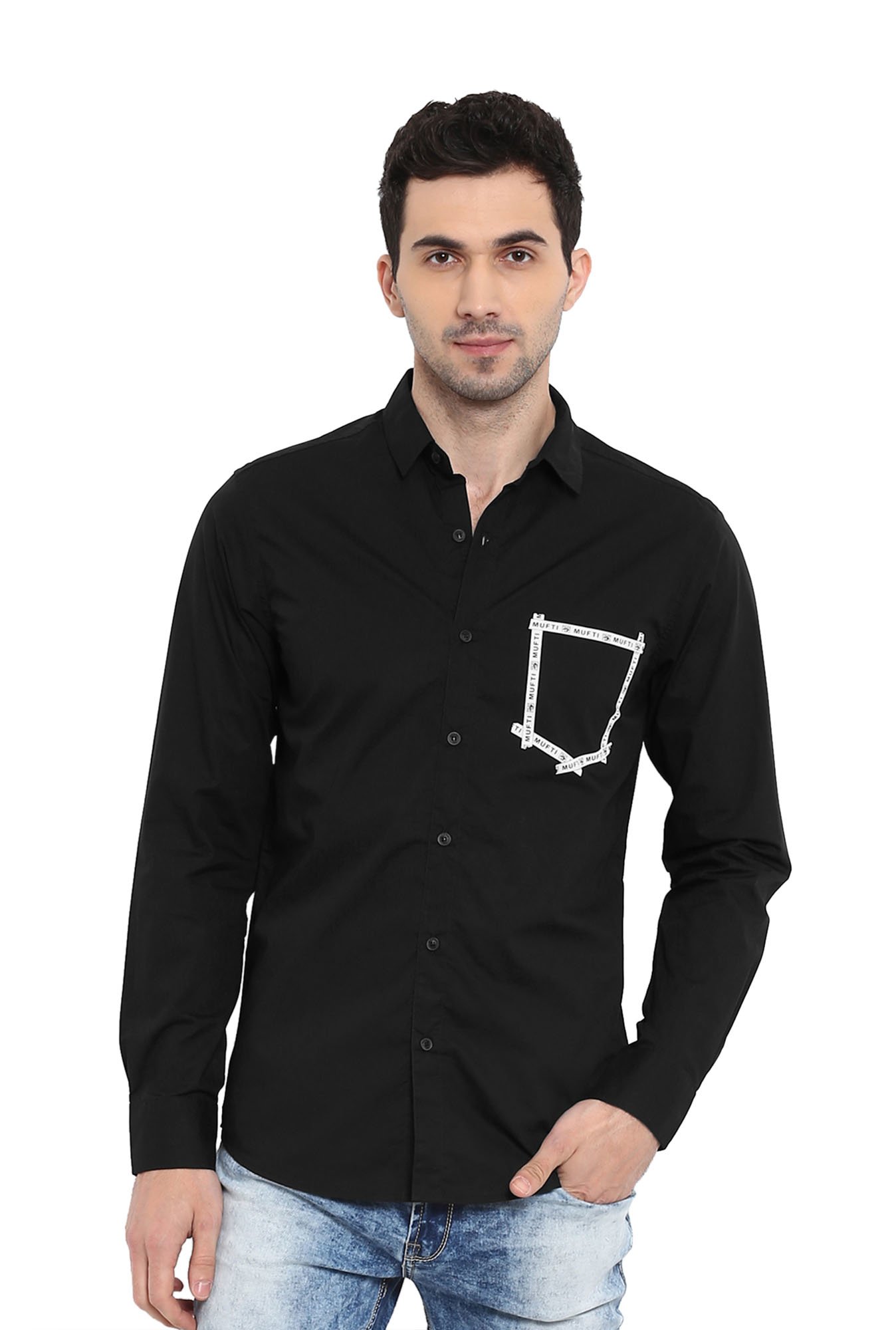 Mufti Casual Shirts : Buy Mufti Navy & White Mens Slim Fit Full Sleeves  Shirts Online | Nykaa Fashion