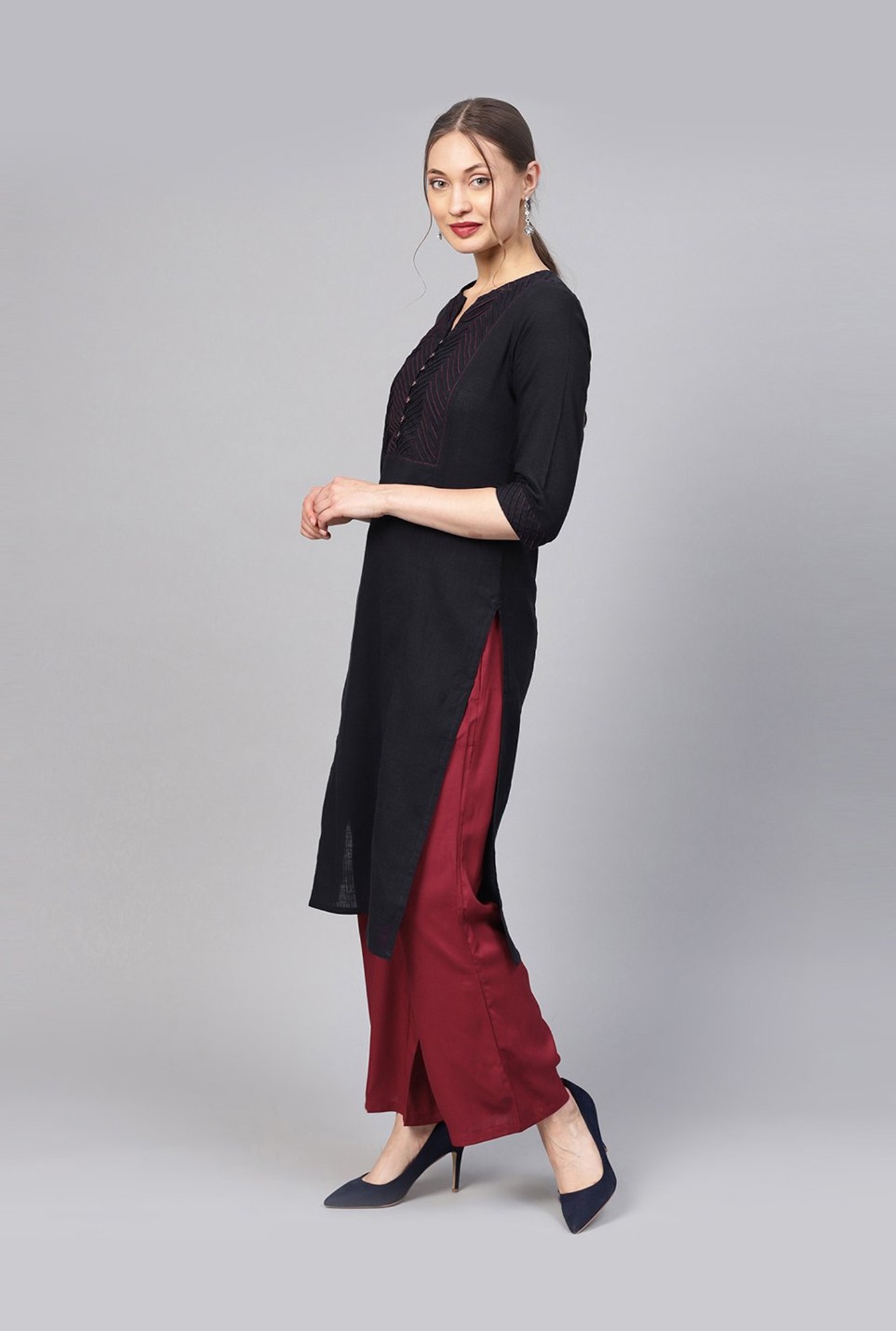 Discover more than 89 plain black kurti with palazzo best - thtantai2