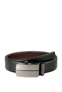 Teakwood Leathers Black Solid Leather Narrow Belt - Mp000000002350270