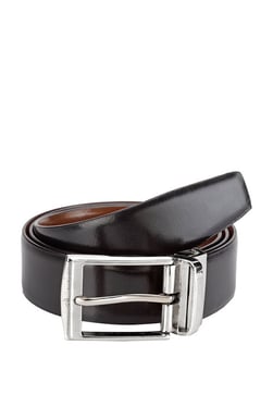 Teakwood Leathers Black Solid Leather Narrow Belt - Mp000000002350555