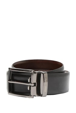 Allen Solly Black Solid Leather Narrow Belt - Mp000000003309821