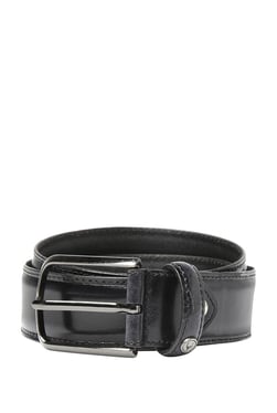 Allen Solly Black Solid Leather Narrow Belt - Mp000000003309810