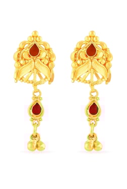 Gold Earrings Online At Best Price In India Tata Cliq Malabar Gold And Diamonds 22 Kt Earrings