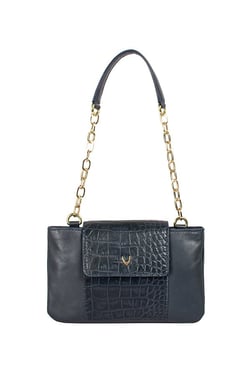 Shoulder Bags For Women S Online In India Hidesign Aquarius 01 Navy Textured Leather Shoulder Bag