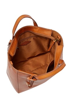 Buy Fossil Camilla Tan Solid Leather Convertible Backpack For