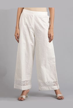 WISHFUL by W Pants  Buy WISHFUL by W White Solid Parallel Pant Online   Nykaa Fashion