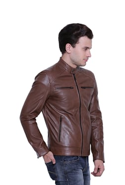 最終値下げ　epine leather jacket ブラウン épine leather jacket （ damage brown ）