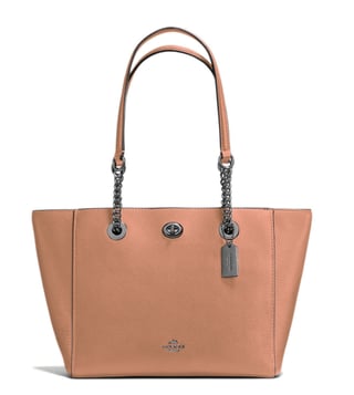 Buy Coach Dark Blush Turnlock 27 Chain Tote for Women Online Tata CLiQ Luxury