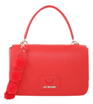 Buy Love Moschino Rosso Lovely Pom Pom Medium Satchel for Women