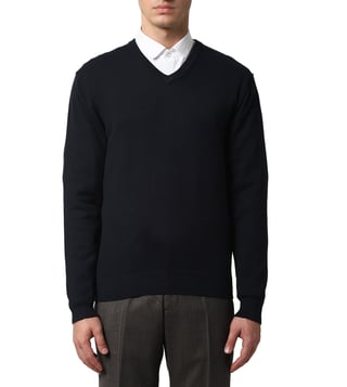 Buy Armani Exchange Navy Fine Knit Sweater for Men Online @ Tata CLiQ Luxury