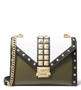 Buy Michael Kors Olive Multi Whitney Studded Shoulder Bag for