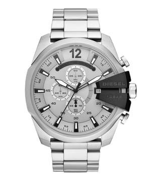 Silver Mega CLiQ Dial Watch Diesel @ Chief Luxury Tata Men Buy Online DZ4501 for