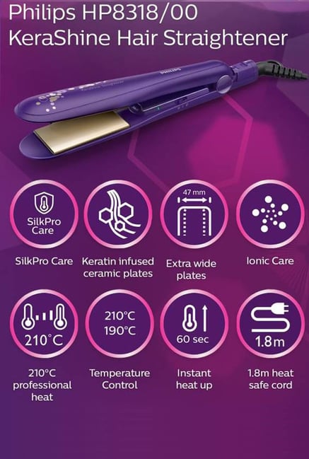 philips kerashine hair straightener lowest price