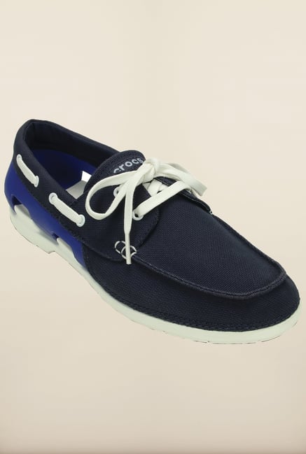 blue and white boat shoes