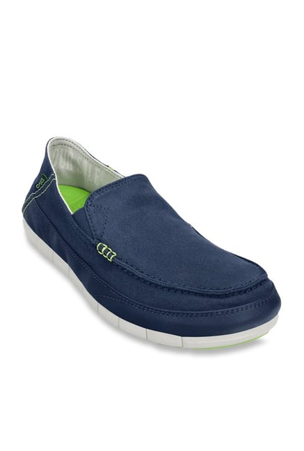 Crocs Men's Stretch Sole Navy Pearl White Loafers