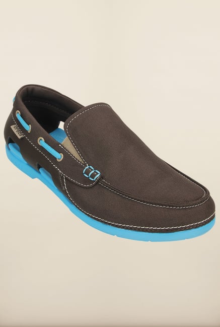 Buy Crocs Beach Line Espresso and Electric Blue Loafers Online at