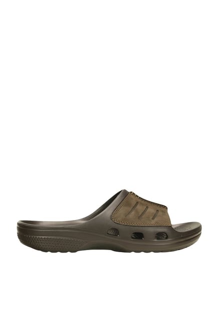 Buy Crocs Yukon Mesa Espresso Slippers Online at best price at TataCLiQ