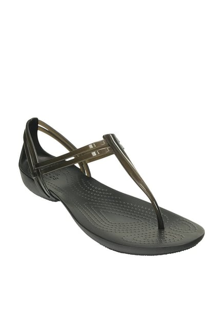 Crocs Women's Isabella Black T-Strap Sandals