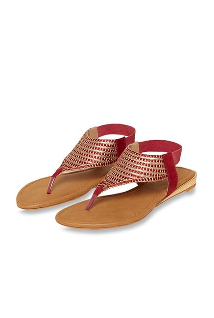 Buy Maroon Flat Sandals for Women by Salario Online | Ajio.com