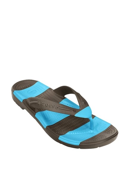 Buy Crocs Beach Line Espresso and Electric Blue Flip Flops Online