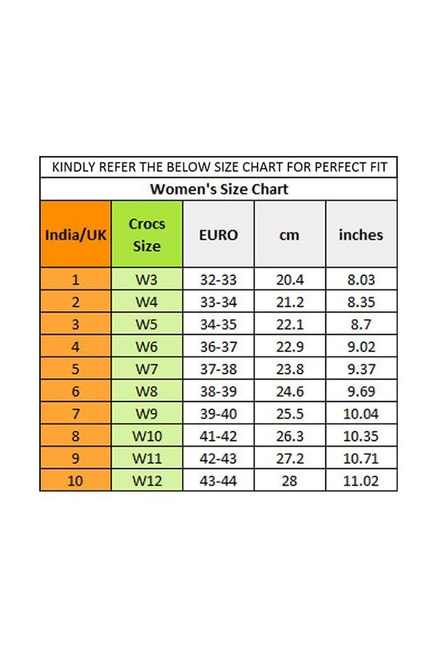 crocs size chart for women
