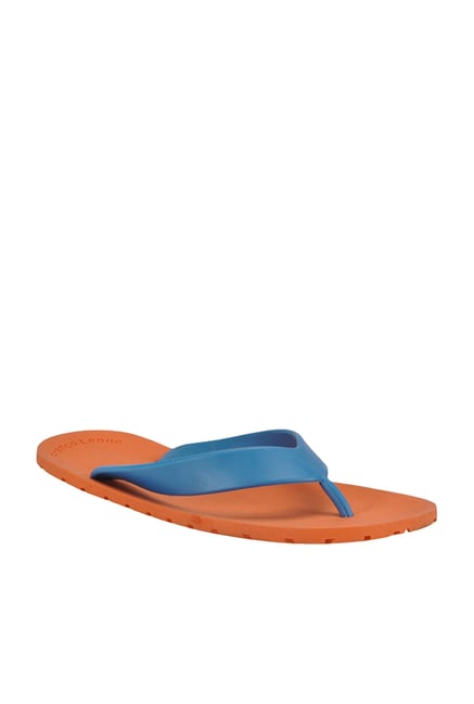 Franco Leone Men's Blue & Orange Slippers