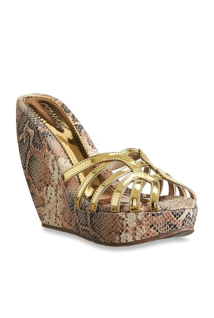 catwalk golden sandals