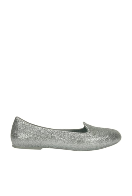silver sparkle loafers