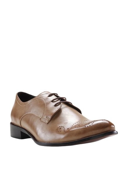 Franco Leone Men's Beige Derby Shoes