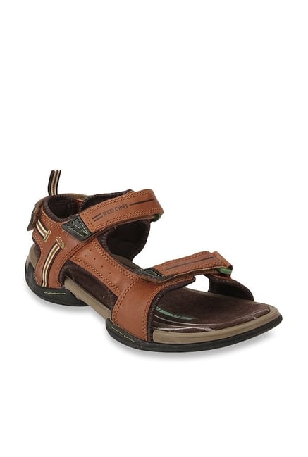 red chief men's leather sandals and floaters