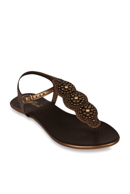 Flora Copper Ankle Strap Sandals
