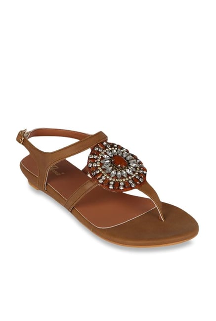 Flora Tan Back Strap Sandals