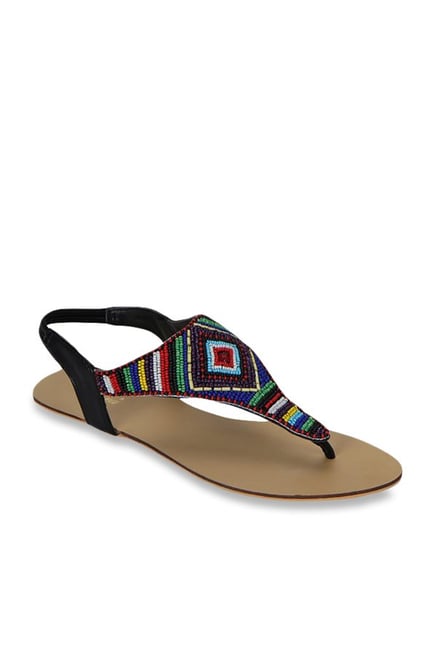 Flora Black Sling Back Sandals