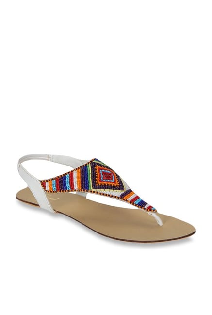 Flora White Sling Back Sandals