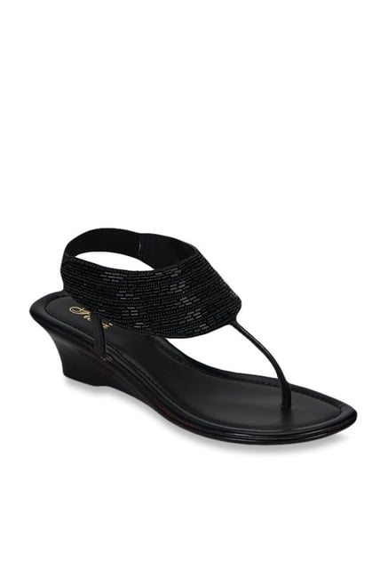 Flora Black Sling Back Sandals