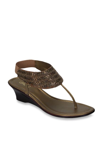Flora Golden Sling Back Sandals