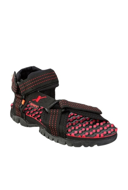 Sparx High Quality Synthetic Leather Black Red Casual Men's Sport Sandal  with Hook & Loop Closure Ss-122 in Bangalore at best price by Pooja Footwear  Pvt Ltd - Justdial