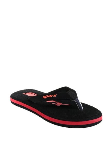 Sparx slippers red store and black