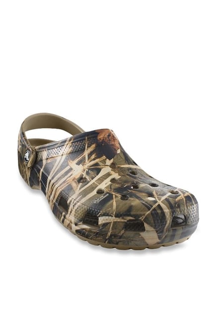 Crocs Unisex Classic Realtree Khaki & Brown Back Strap Clogs