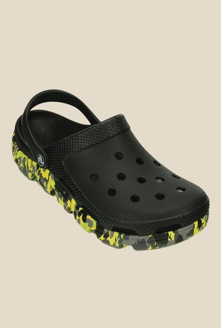 black and yellow crocs