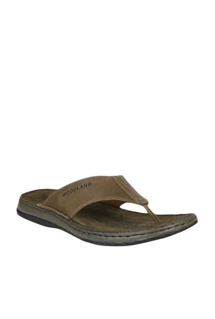 Woodland Men's Khaki & Olive Flip Flops