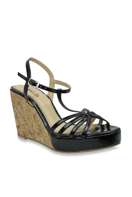 Black best sale patent wedges