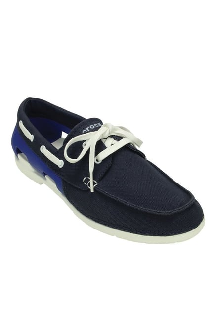 Crocs Men's Beach Line Navy White Boat Shoes